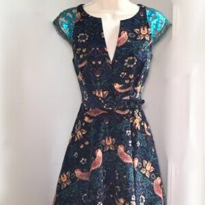Anthropologie Larksong Eva Franco Bird Corduroy Dress - Size 4
